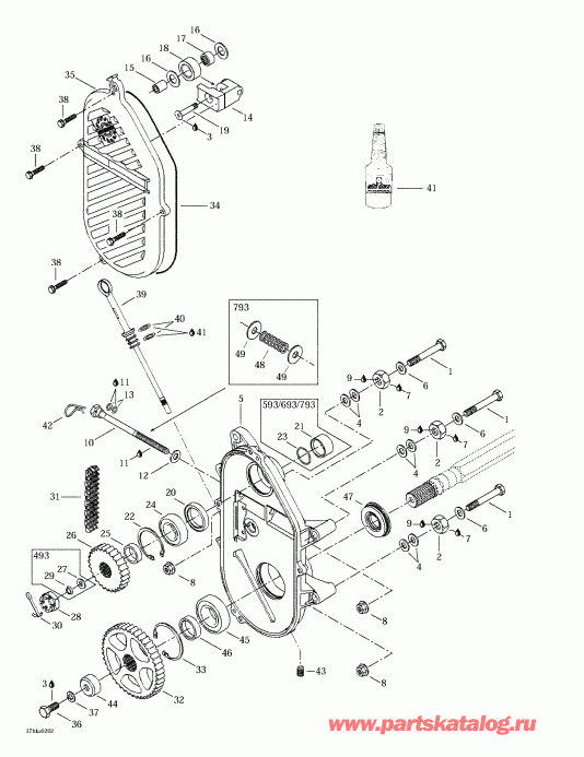 �������� BRP MX Z 500/600/700/800, 2002 ������ - Chaincase