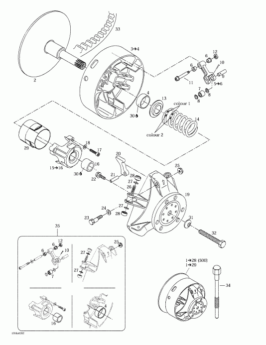 �������� SkiDoo MX Z 500/600/700/800, 2002 ������ - Drive Pulley