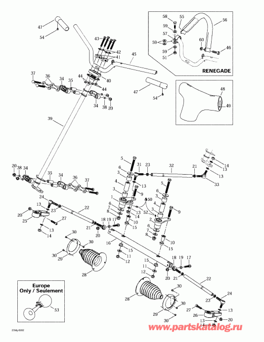 �������� SkiDoo MX Z 500/600/700/800, 2002 ������ - Steering System