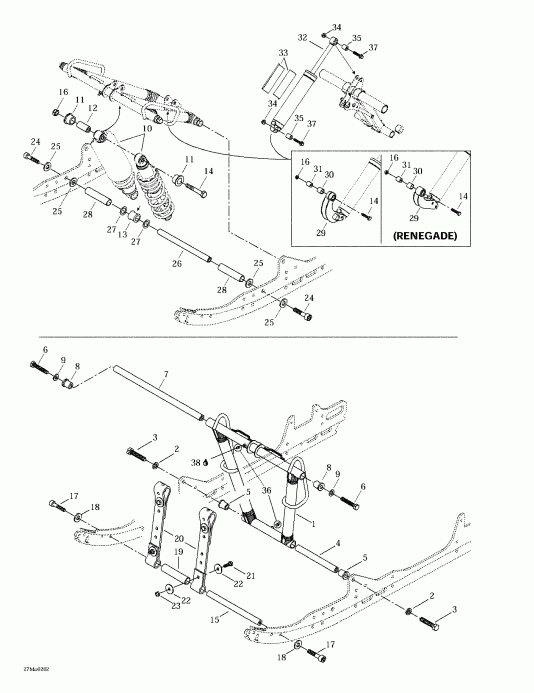 Skidoo MX Z 500/600/700/800, 2002 - Front 