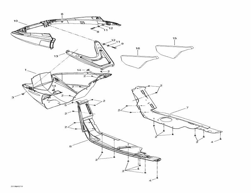 snowmobile BRP MX Z 800 Rev, 2002 ������ - Bottom Pan