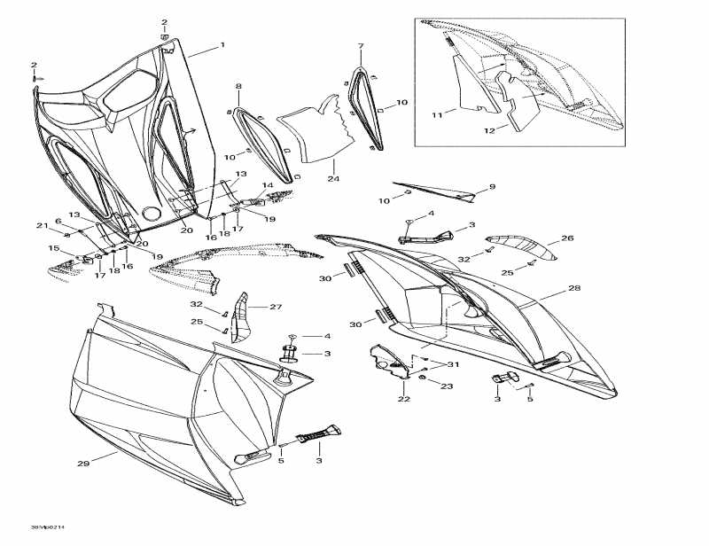  Skidoo MX Z 800 Rev, 2002 - Hood