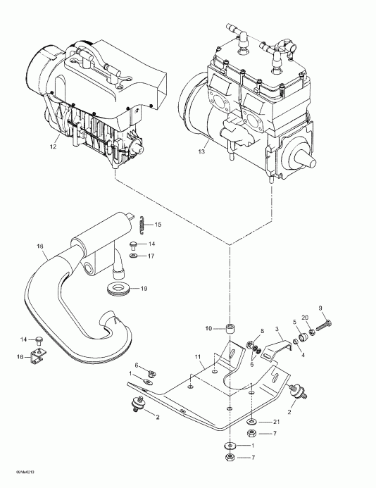 ski-doo  Skandic 500/600, 2002 - Engine Support