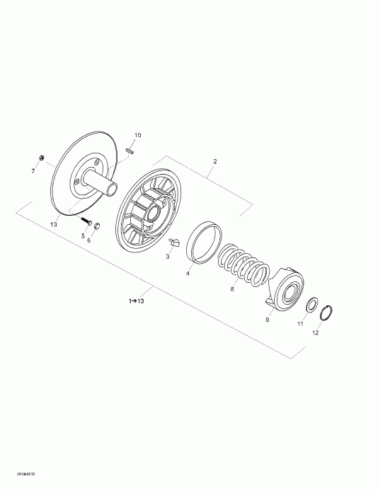  Ski Doo Skandic 500/600, 2002  - Driven Pulley