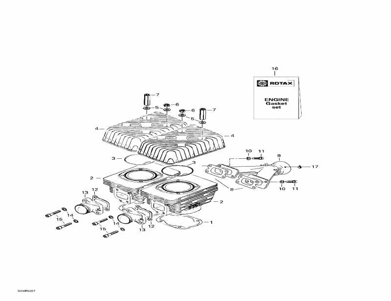 ��������  Summit 500 F, 2002 - Cylinder, Exhaust Manifold