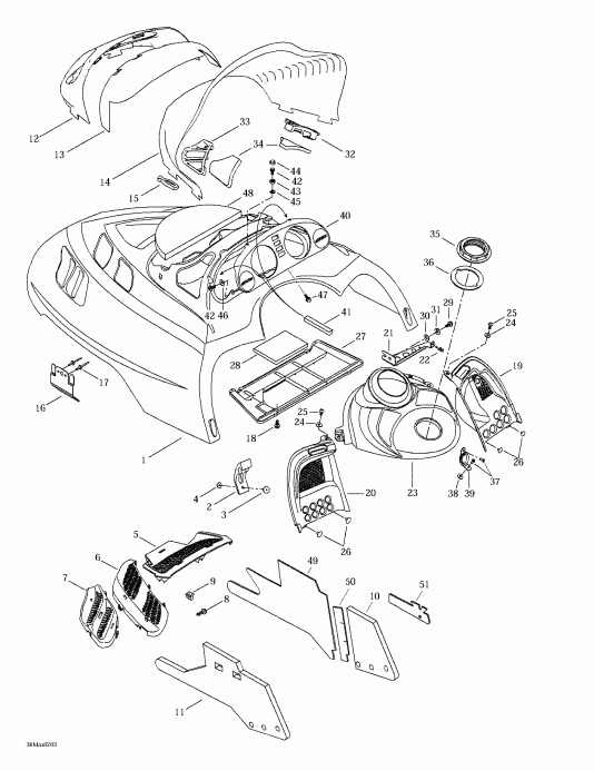 �������� SkiDoo Summit 600/700/800, 2002 ������ - Cab, Console