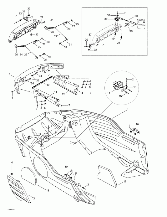  Skidoo Grand Touring 380 F/550 F, 2003  - Bottom Pan