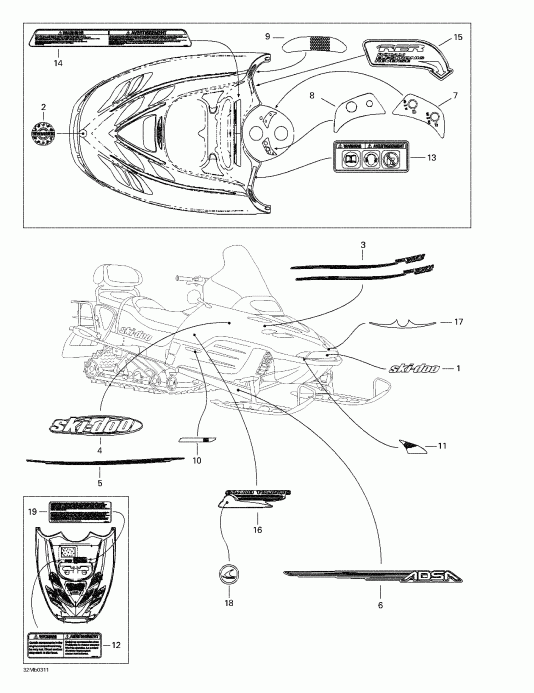 BRP  Grand Touring 380 F/550 F, 2003 - Decals