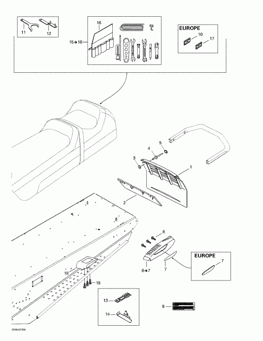 ��������  Grand Touring 500/600/700, 2003 - Frame And Accessories