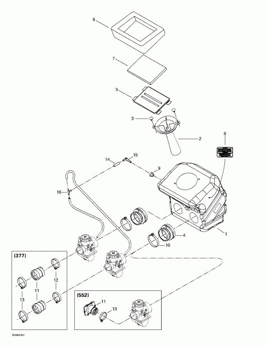 snowmobile  Legend 380F/550F, 2003  - Air Intake System