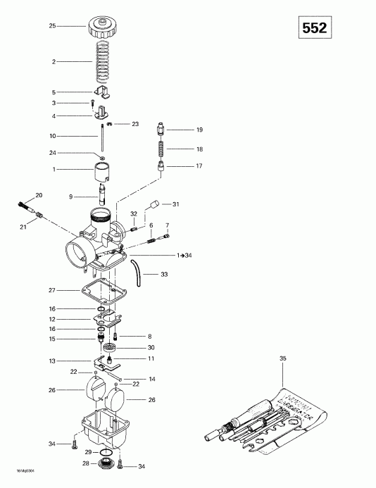  SkiDoo Legend 380F/550F, 2003 - Carburetors (552)