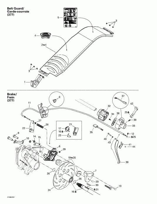 BRP SkiDoo  Legend 380F/550F, 2003 - Brake And Belt Guard