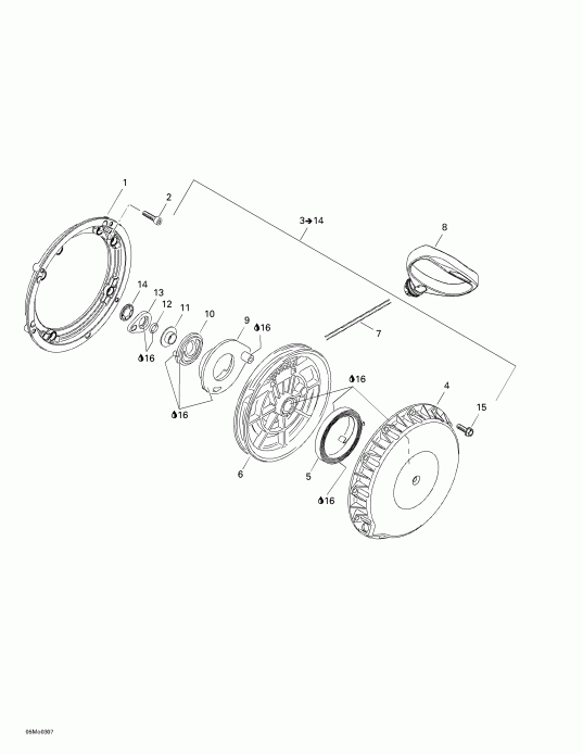  Skidoo Legend 500/600/700, 2003  - Rewind Starter