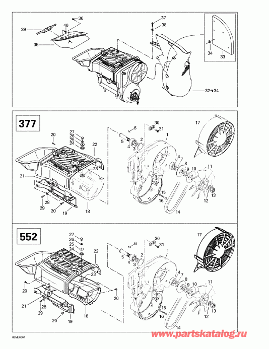 �������� Skidoo ����������� MX Z 380 F/550 F, 2003 - Cooling System And Fan