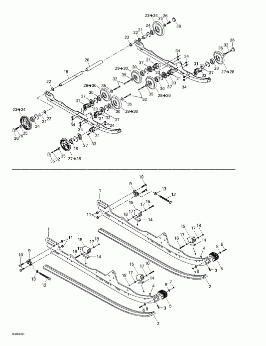  Skidoo MX Z 380 F/550 F, 2003 - Rear Suspension