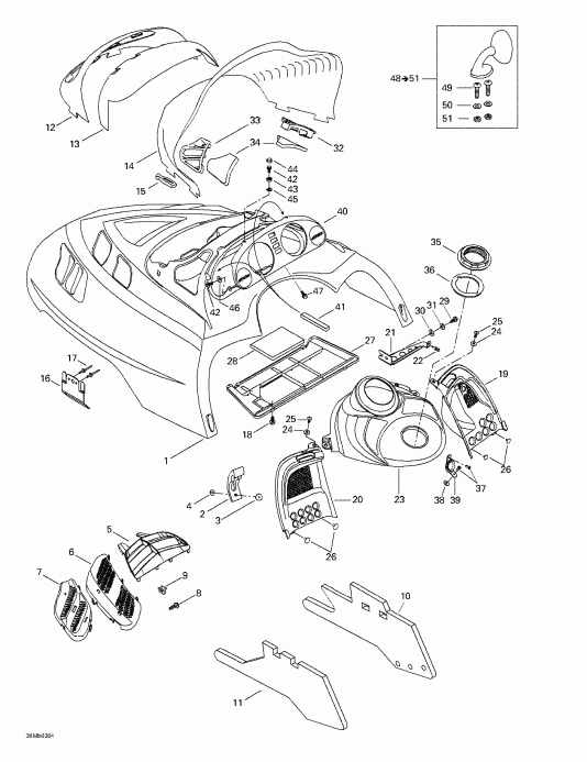 �������� SkiDoo MX Z 380 F/550 F, 2003 ������ - Cab, Console