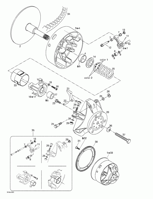 BRP SkiDoo MX Z 500/600/600 HO/700/800, 2003 - Drive Pulley