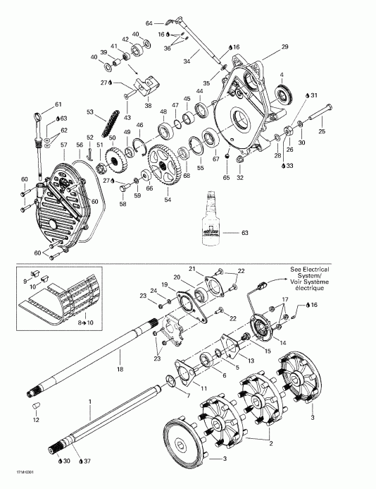  Skidoo MX Z Rev 600 HO/800/007 Special Edition, 2003  - Drive System