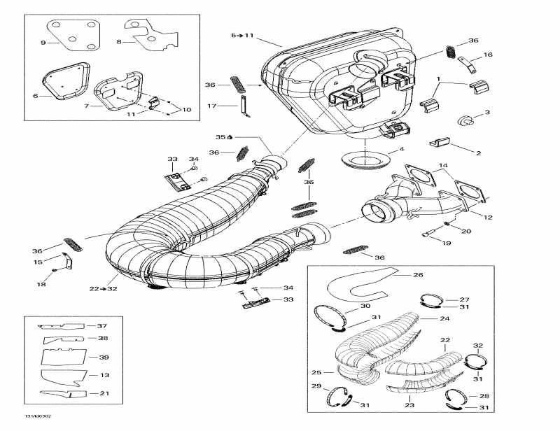 Skidoo  MX Z X 440, 2003 - Exhaust System
