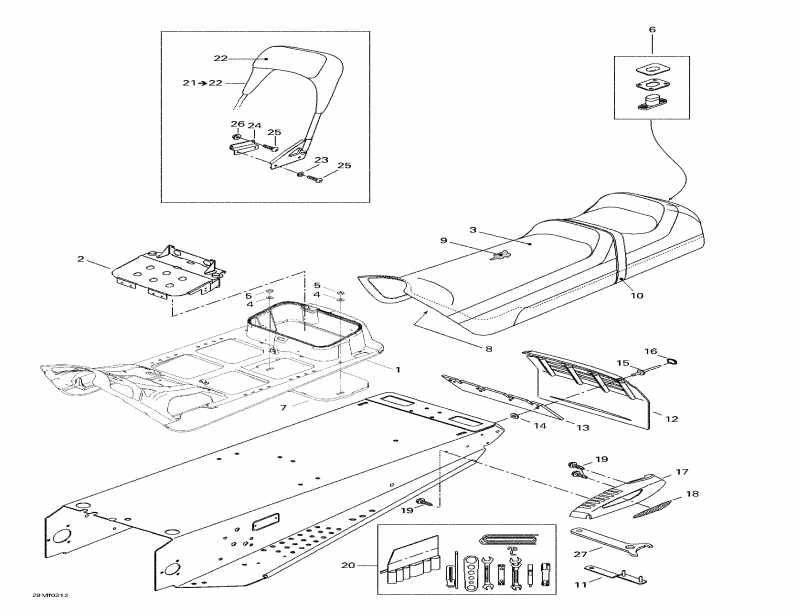 snowmobile   Skandic 500F, 2003 - Seat And Accessories