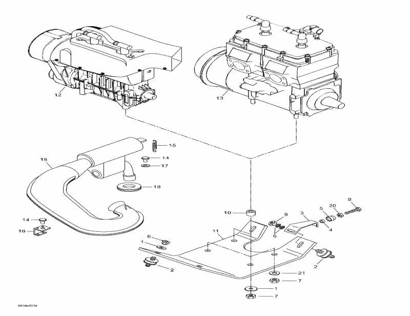  SkiDoo  Skandic 600, 2003 - Engine Support