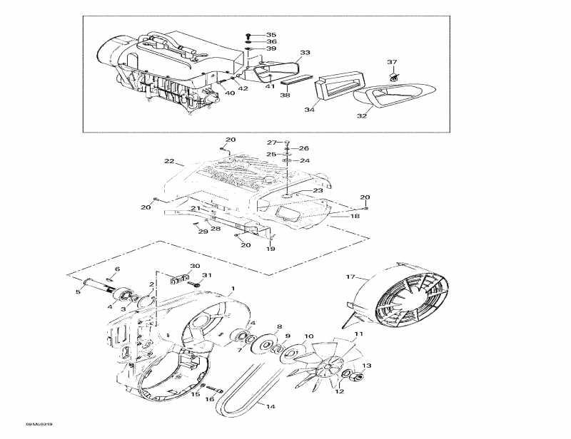  Skidoo Skandic LT 440F, 2003  - Cooling System And Fan