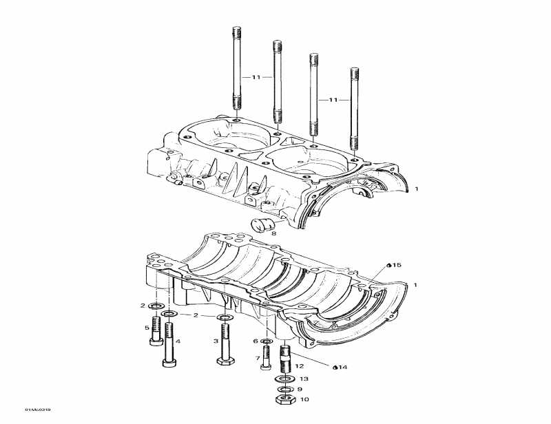 Skidoo Skandic LT 440F, 2003  - Crankcase
