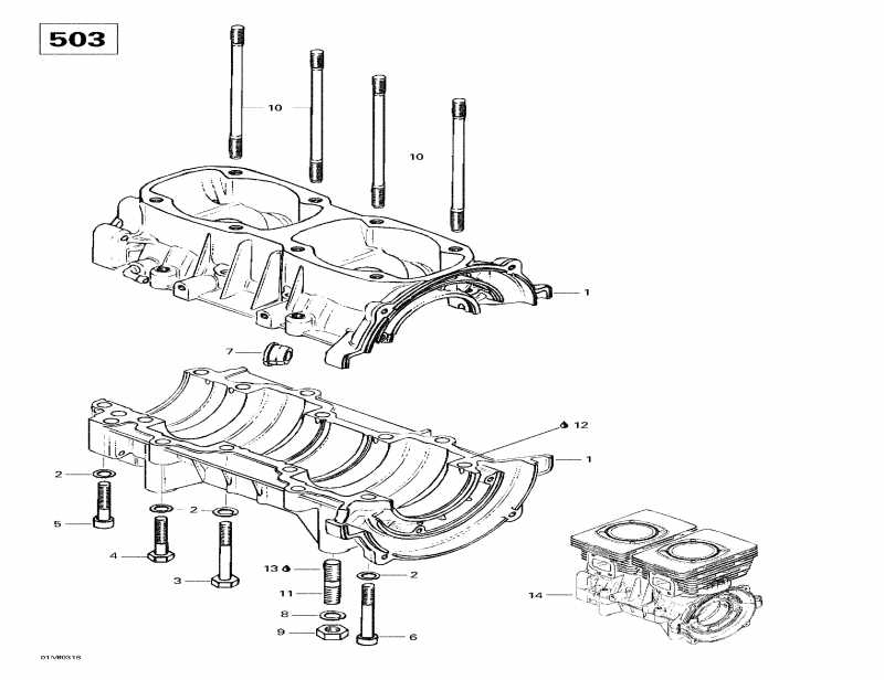 snowmobile Skidoo - Crankcase (503)