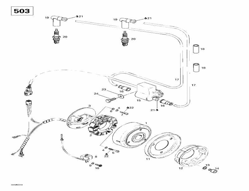  Ski Doo  Skandic Super Wide Track 500 F, 2003 - Magneto (503)