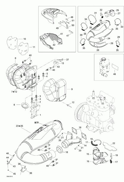  BRP SkiDoo  Summit 600 HO/700/800 HO, 2003 - Muffler