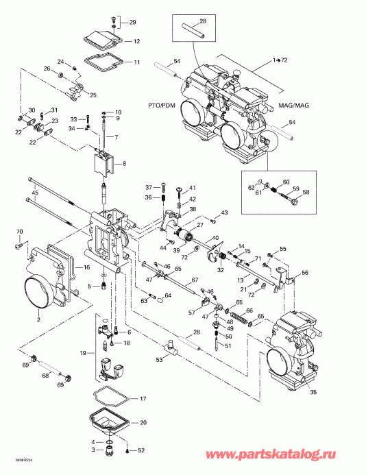 snowmobile Skidoo Summit 600 HO/700/800 HO, 2003  - Carburetors