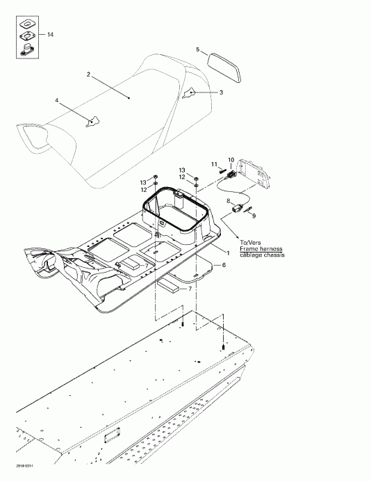 ski-doo Summit 600 HO/700/800 HO, 2003  - Seat