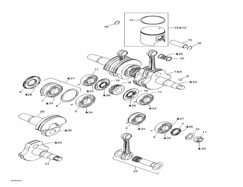 SkiDoo - Crankshaft And Pistons