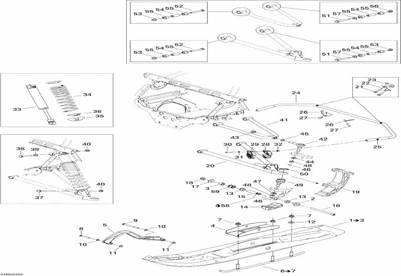 snowmobile Ski Doo ������ Summit X 800 HO, 2003 - Front Suspension And Ski