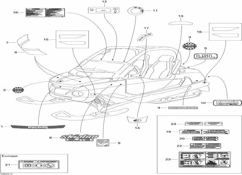 snowmobile BRP Elite 1500 1st Edition, 2004 - Decals