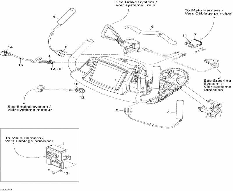 Skidoo Elite 1500 1st Edition, 2004 - Steering Harness