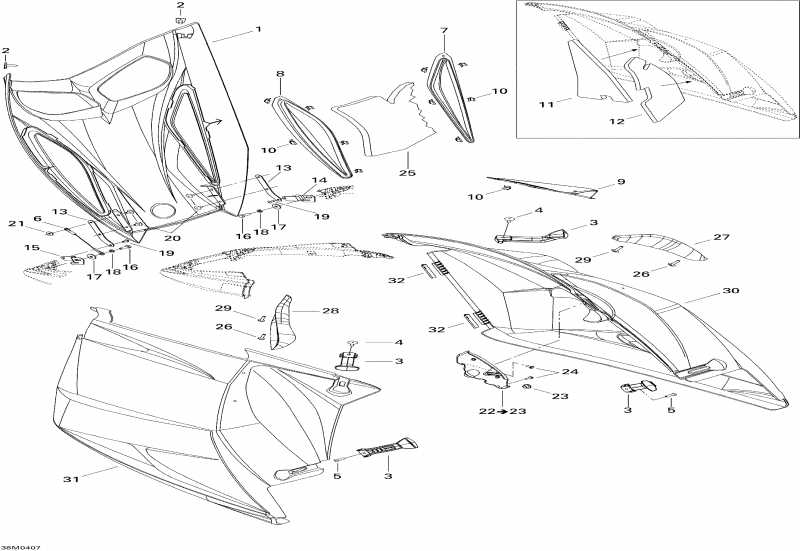 �������� Skidoo GSX 600 HO SDI, 2004 ������ - Hood