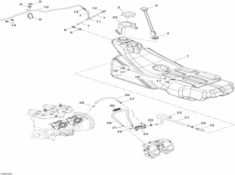 snowmobile ski-doo GSX 800 HO, 2004 - Fuel System