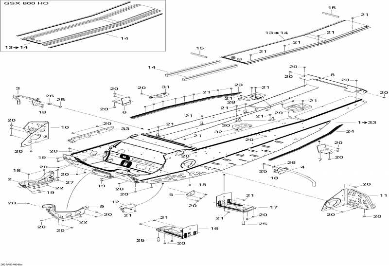 snowmobile  GSX 800 HO, 2004 - Frame