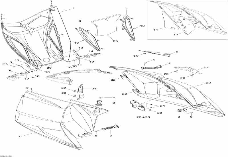 snowmobile BRP  GSX 800 HO, 2004 - Hood