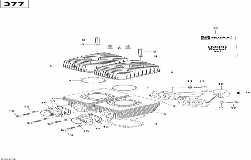 snowmobile Skidoo Legend 380F, 2004  - Cylinder, Exhaust Manifold (380f)
