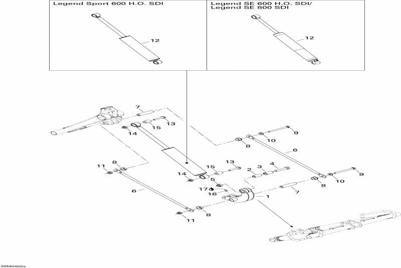  BRP SkiDoo Legend 800 SDI, 2004  - Rear Suspension Shock