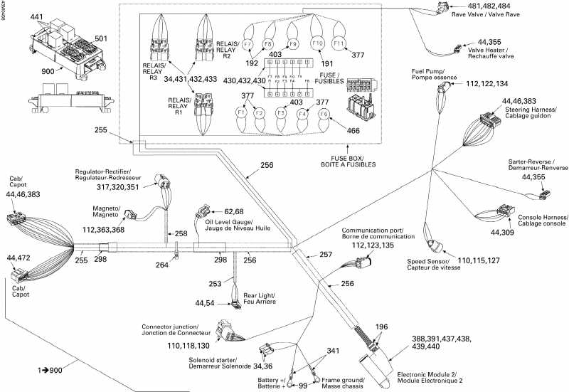 ski-doo Legend 800 SDI, 2004 ������ - Frame Harness