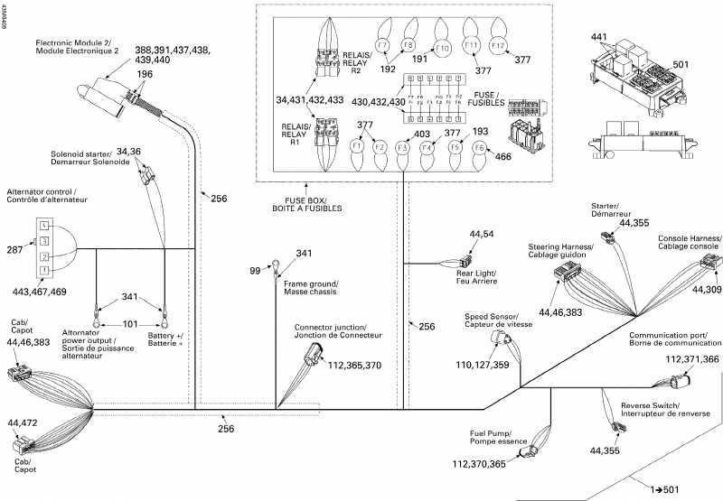snowmobile Skidoo Legend V-1000, 2004 - Frame Harness