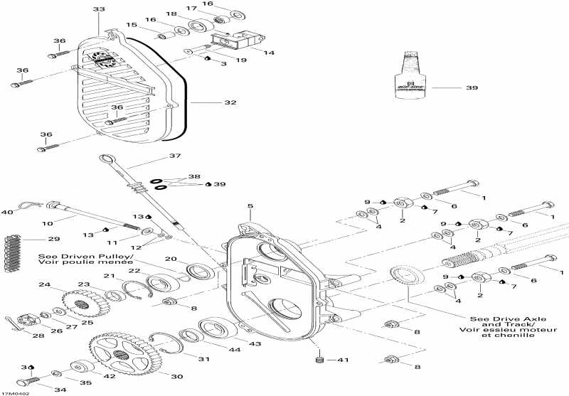 snowmobile  MX Z 380F, 2004 - Chaincase (380f)