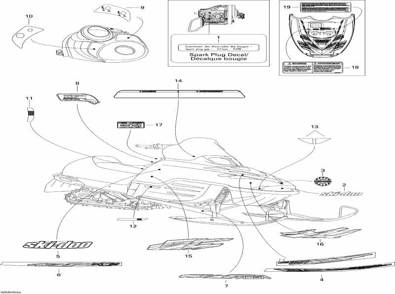 snowmobile Skidoo MX Z 380F, 2004 - Decals (mx Z 380f)