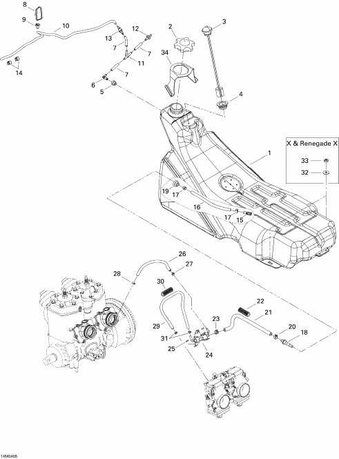  Skidoo MX Z 500SS Trail/Adrenaline, 2004  - Fuel System