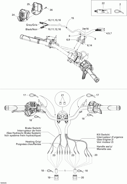  SkiDoo  MX Z 500SS Trail/Adrenaline, 2004 - Steering Harness