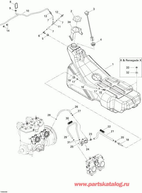 �������� Skidoo MX Z 600 HO Renegade/Renegade X, 2004 ������ - ��������� �������