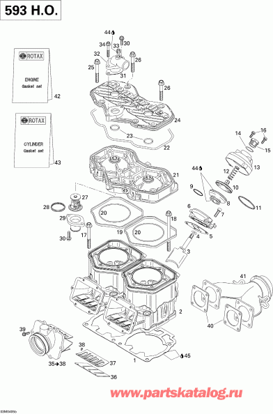 ��������  ������ MX Z 600 HO Trail/Adrenaline/X, 2004 - �������, ��������� ��������, ��������� ������ (593 Ho)